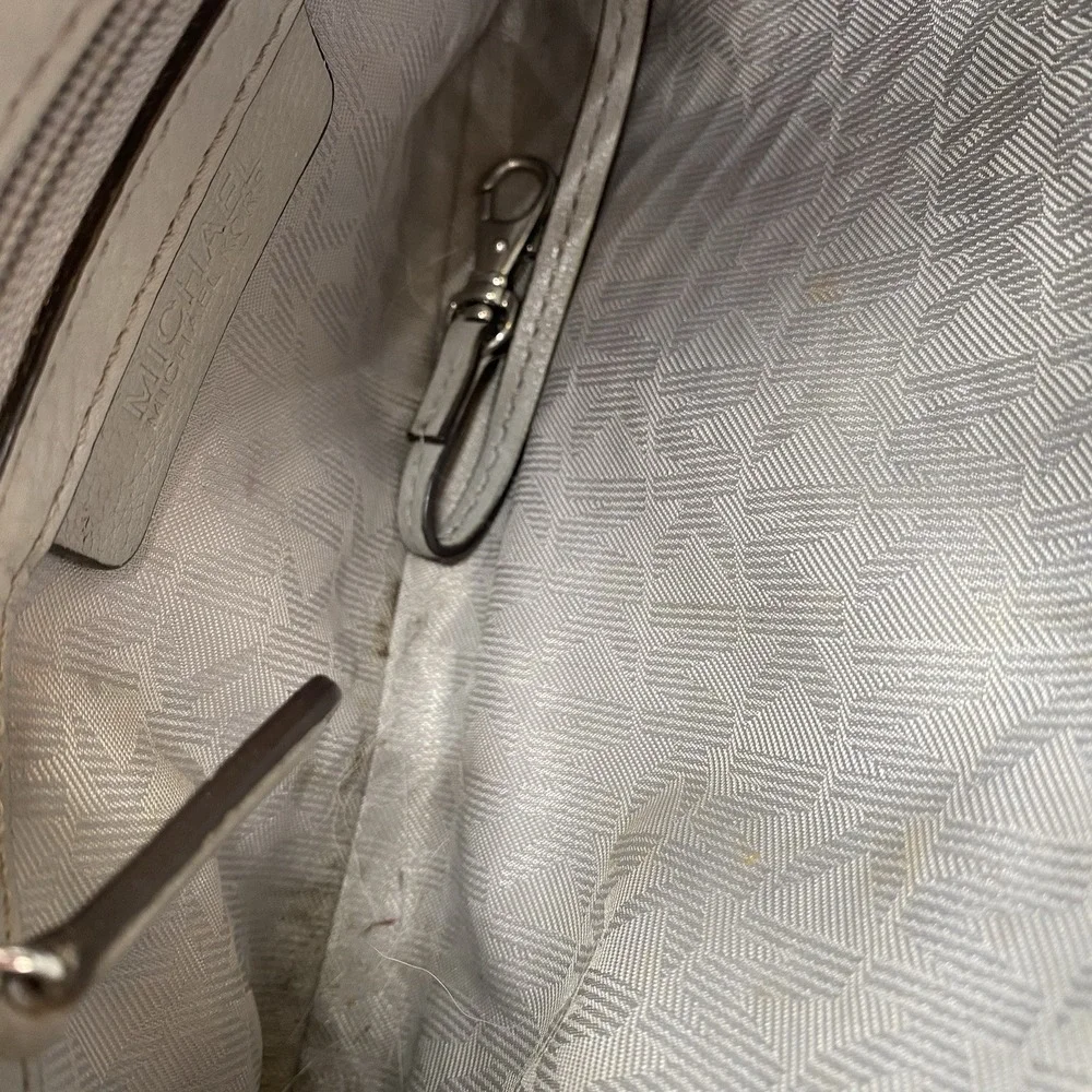 Michael Kors  Camille Small Pebbled Gray Leather Satchel Handbag